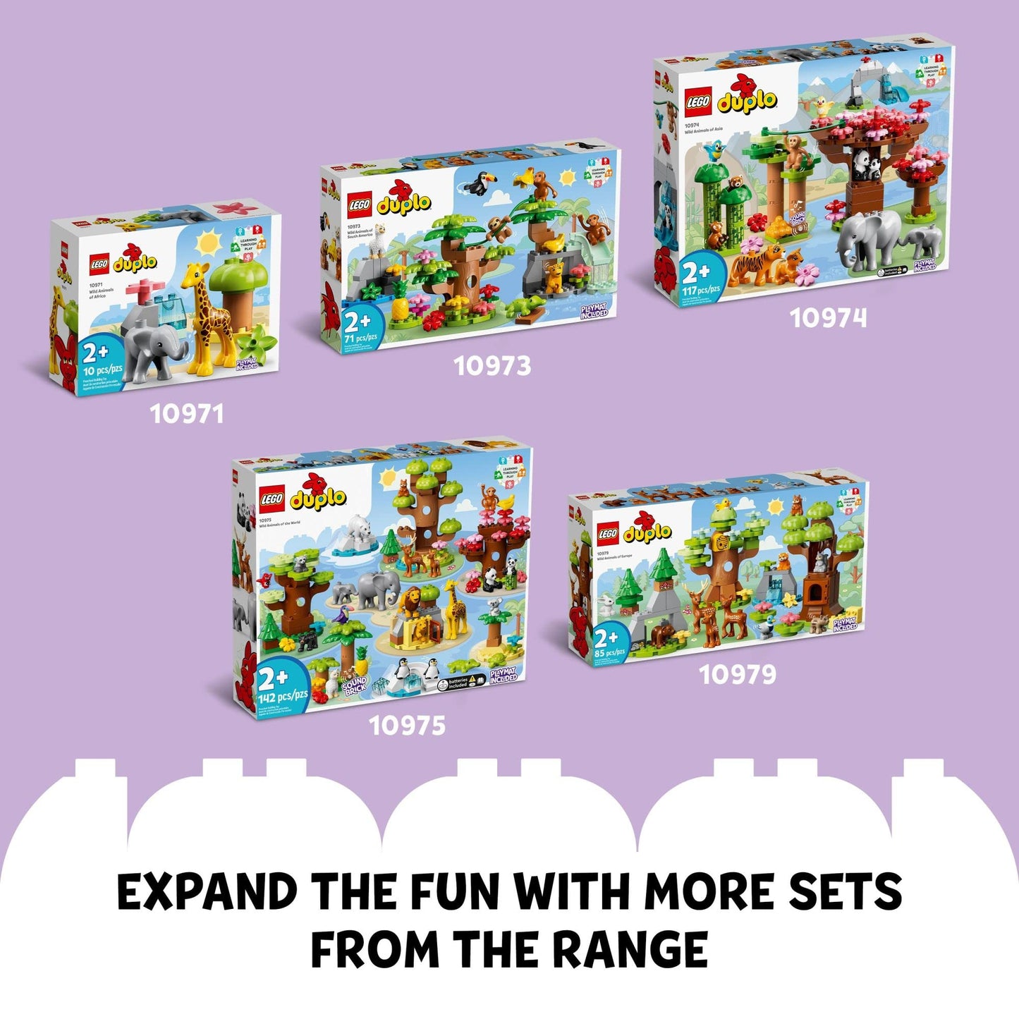 LEGO DUPLO Wild Animals of the Ocean Set 10972 – Whale & Turtle Figures with Ocean Floor Playmat for Toddlers 2+