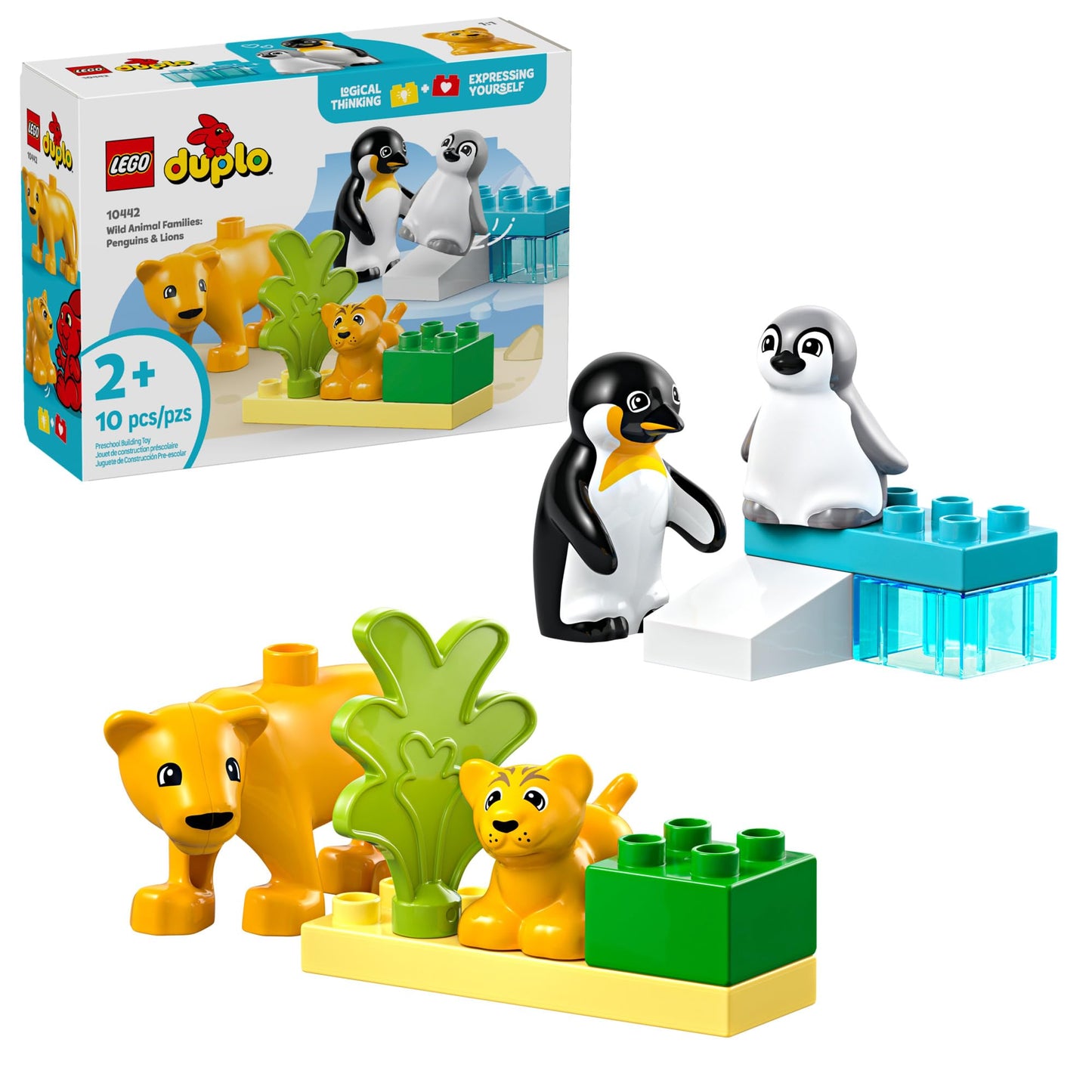 LEGO DUPLO Town Wild Animal Families Penguins & Lions Playset 10442 – 2+ Educational Toy