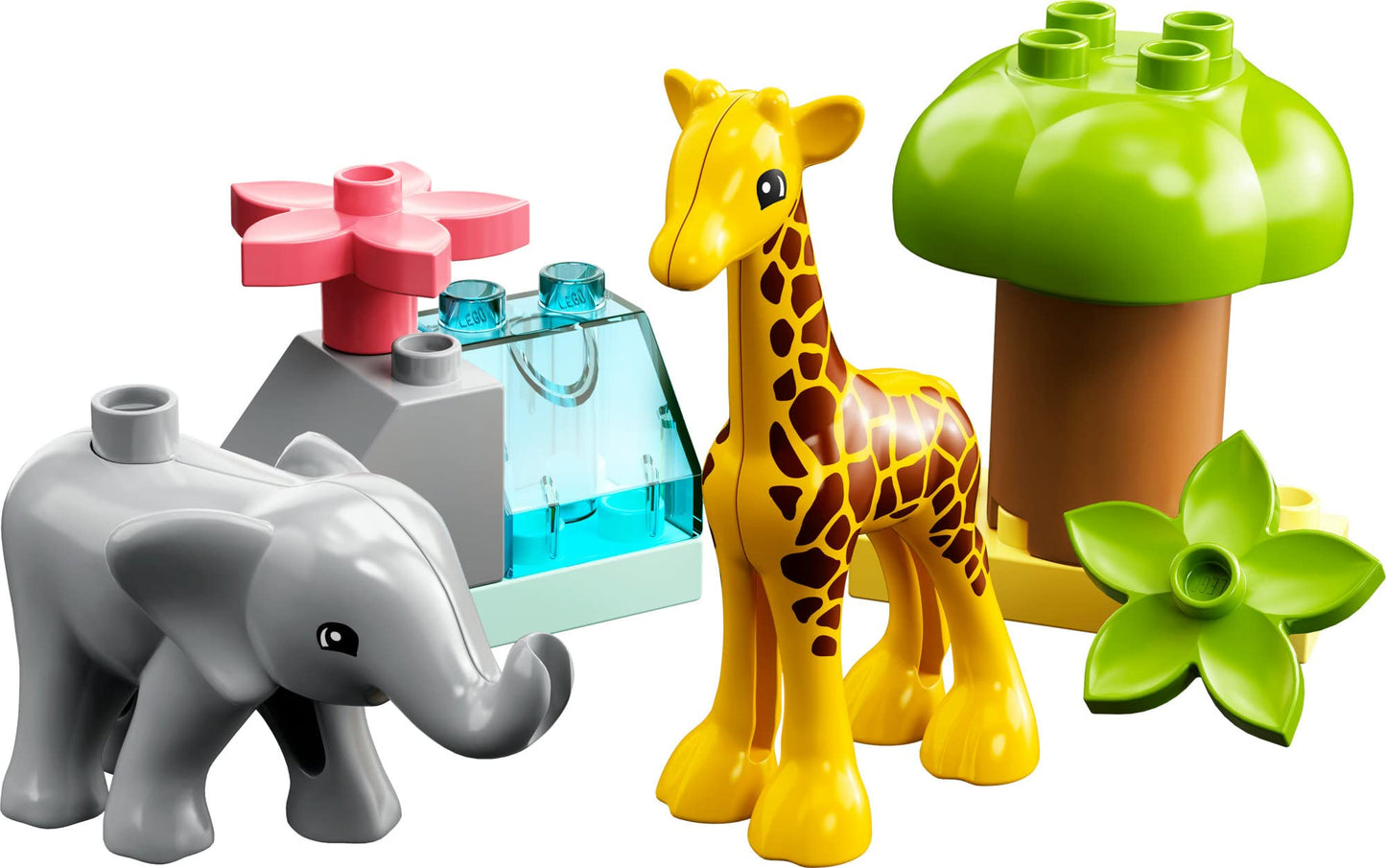 LEGO DUPLO Wild Animals of Africa 10971 | Toddler Learning Toy with Baby Elephant & Giraffe