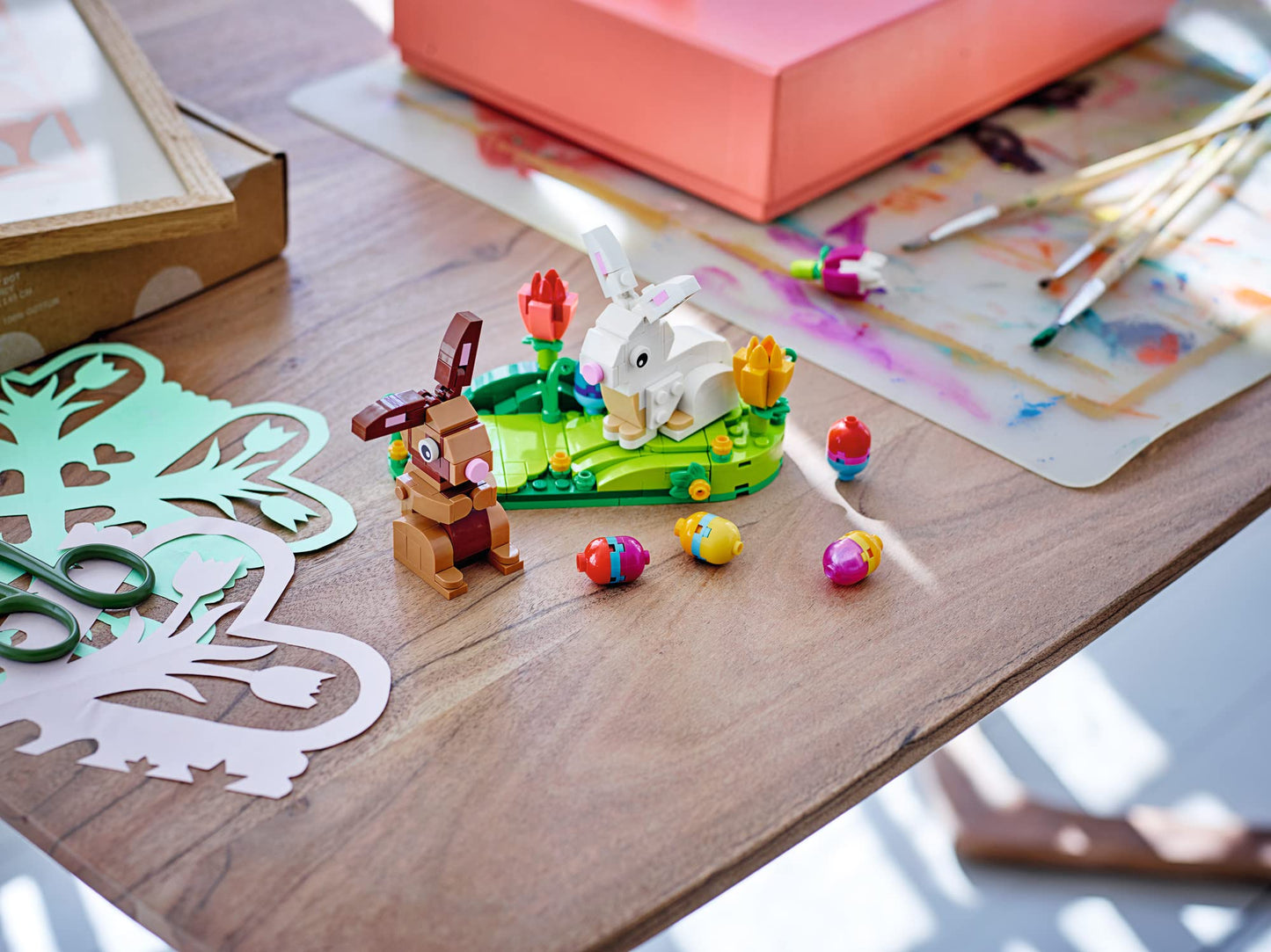 LEGO Easter Rabbits Display 40523 – Buildable Bunny Scene with Eggs & Tulips