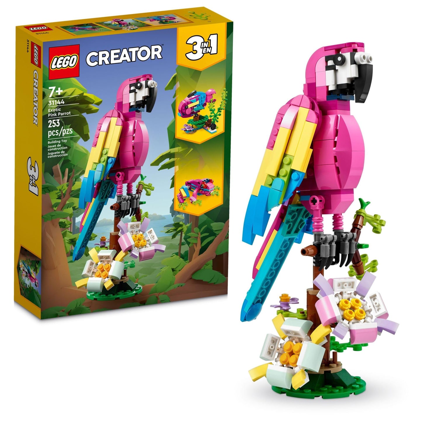 LEGO Creator 3in1 Exotic Pink Parrot (31144) – 253 Pieces