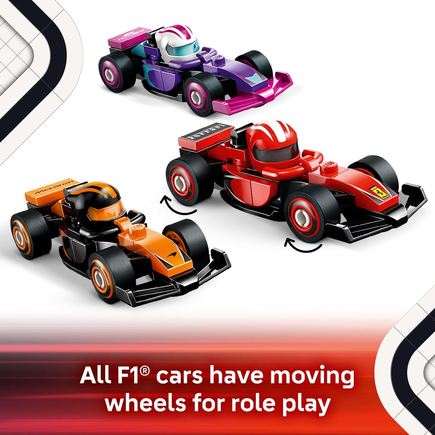 LEGO F1 Collectible Race Cars 6 Pack – Mystery Box with 174 Pieces (Ages 6+)