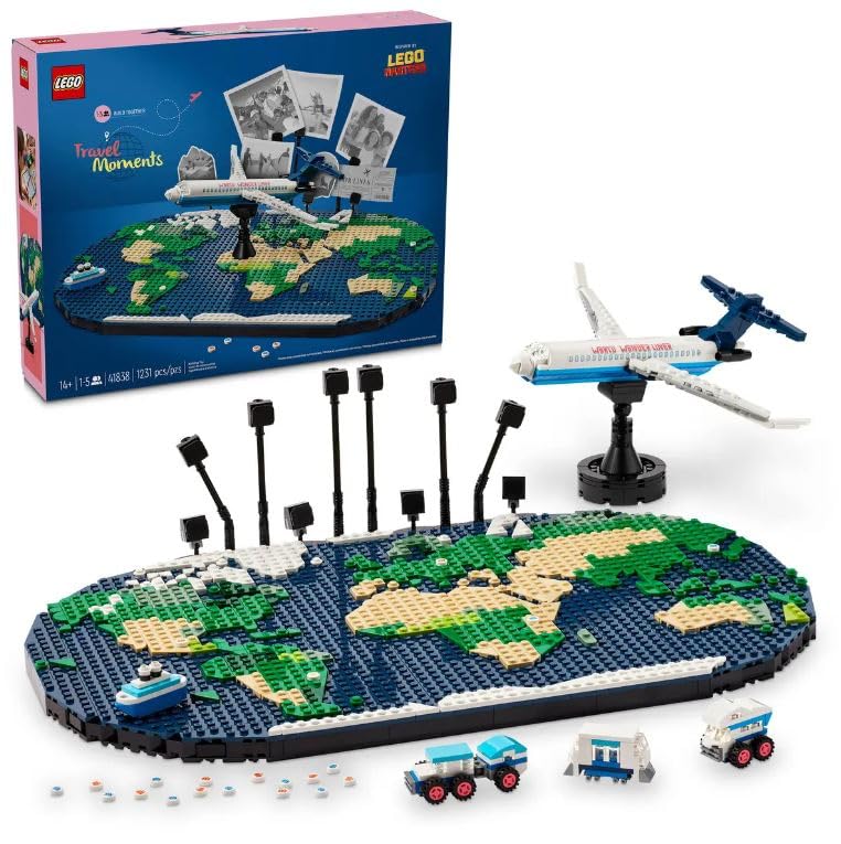 LEGO Family Memories 41838 - World Map Build Kit for Teens and Adults