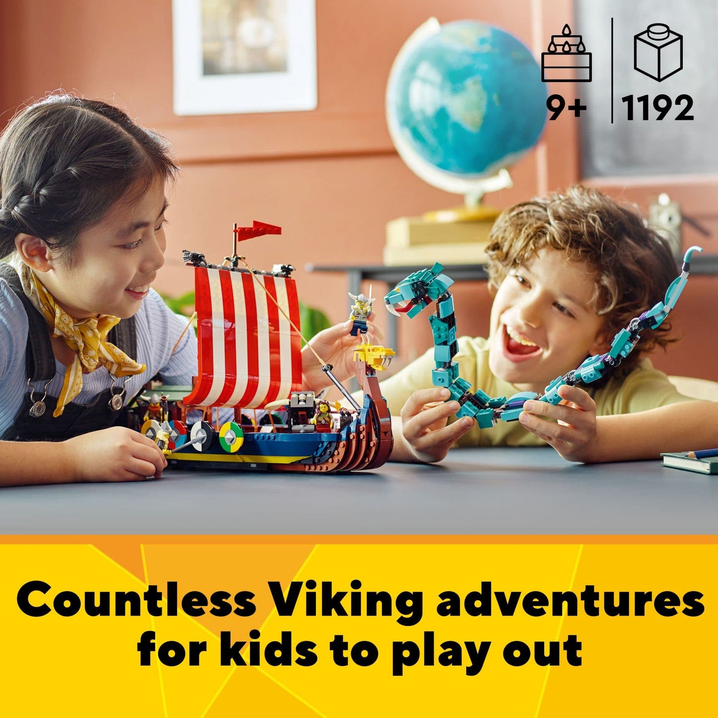 LEGO Creator 3in1 Viking Ship & Midgard Serpent 31132 | 3-in-1 Building Set for Kids
