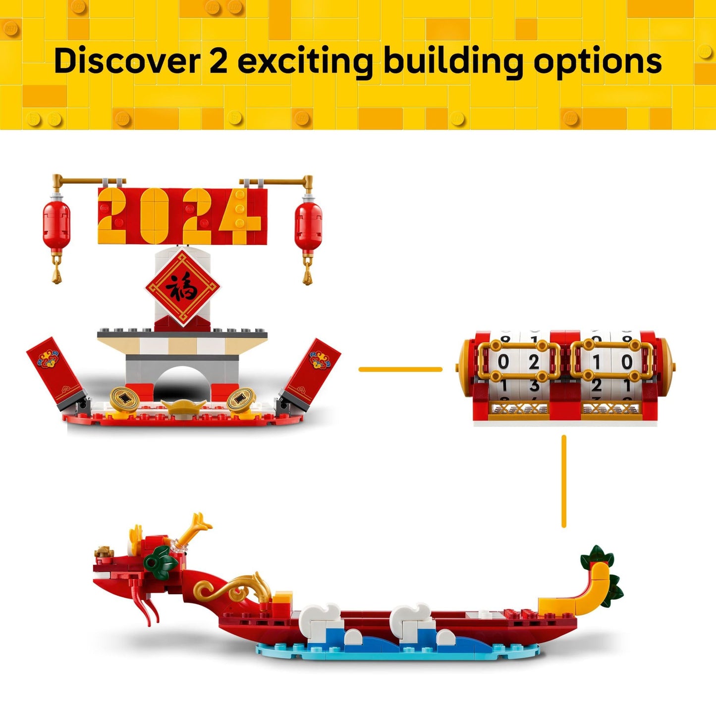 LEGO Festival Calendar 40678 – Lunar New Year & Dragon Boat Festival Building Toy for Kids 10+