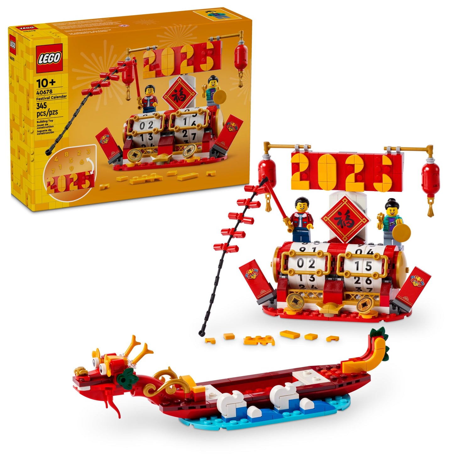 LEGO Festival Calendar 40678 – Lunar New Year & Dragon Boat Festival Building Toy for Kids 10+