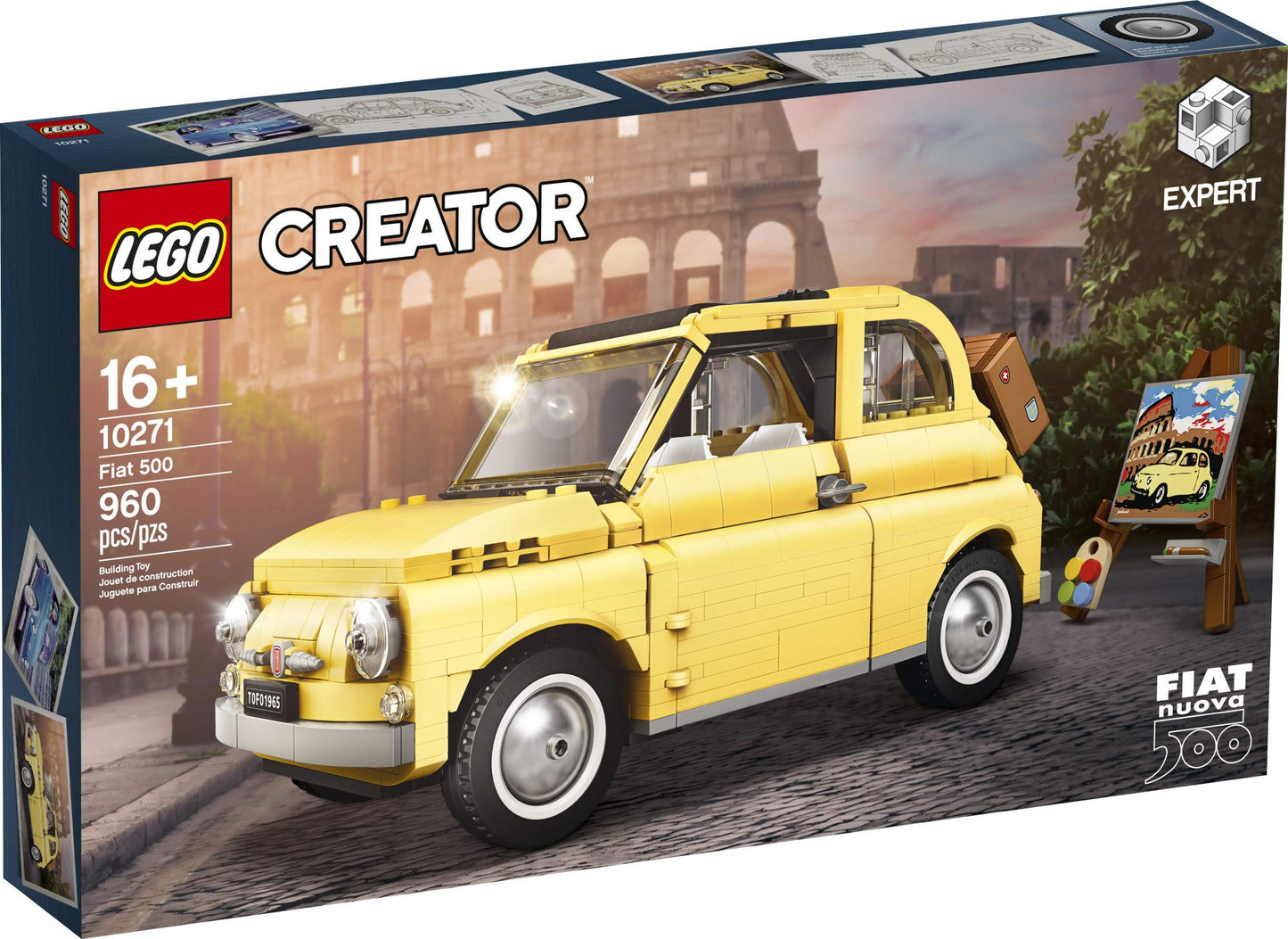 LEGO Creator Expert Fiat 500 10271 – 960-Piece Model Car Building Set for Adults & Collectors