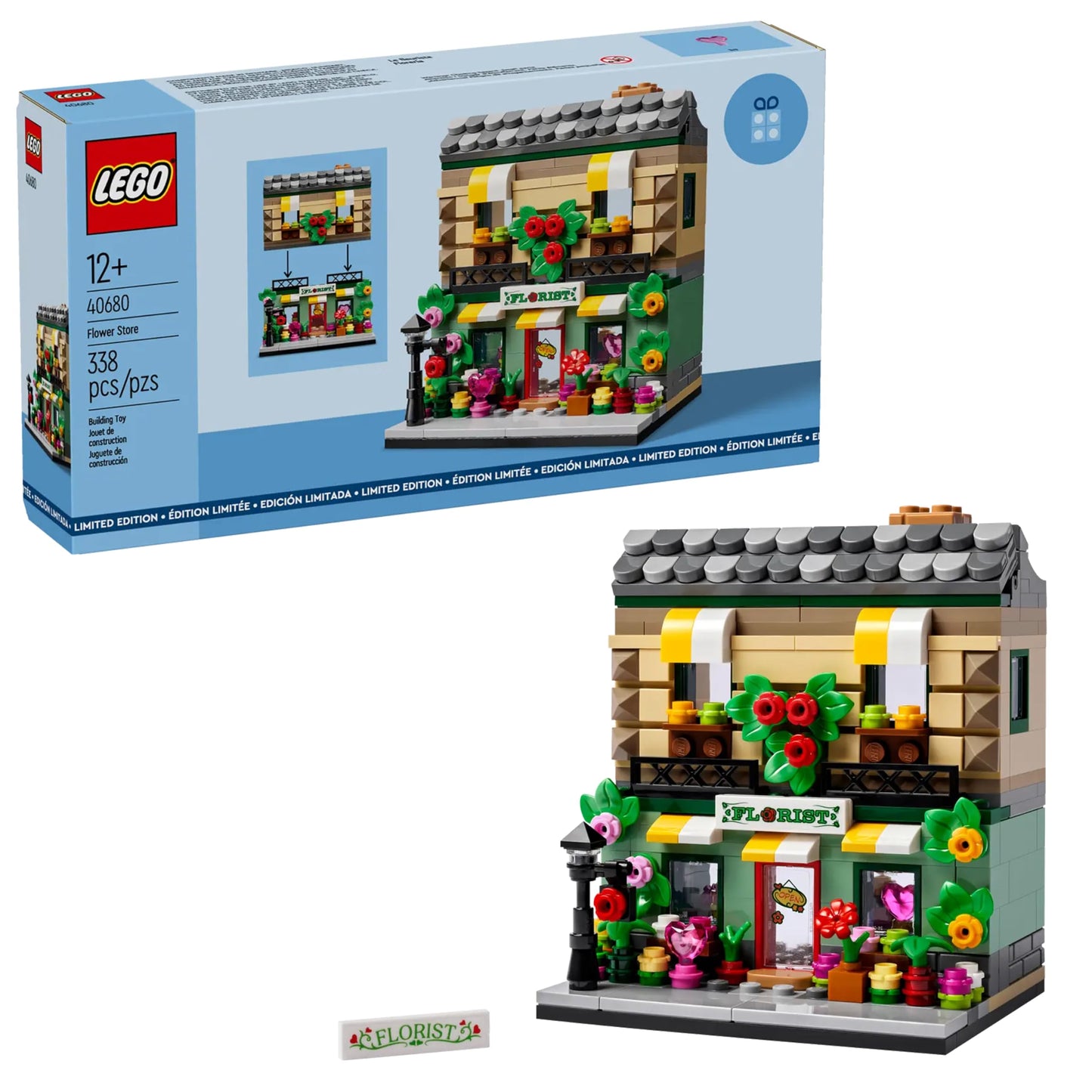 LEGO Flower Store 40680 – Collectible Model Shop with Interior Details & Customizable Design