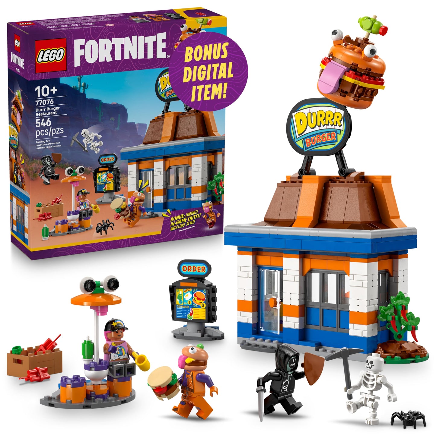 LEGO Fortnite Durrr Burger Restaurant 77076 – Buildable Fortnite Toy with Minifigures