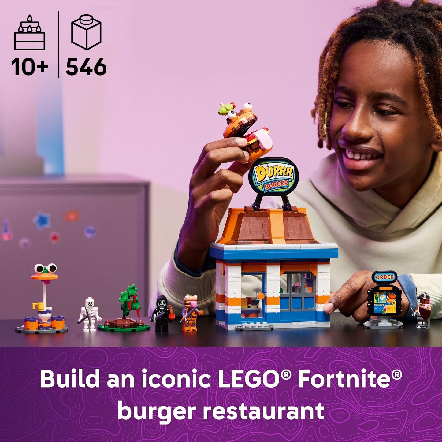 LEGO Fortnite Durrr Burger Restaurant 77076 – Buildable Fortnite Toy with Minifigures