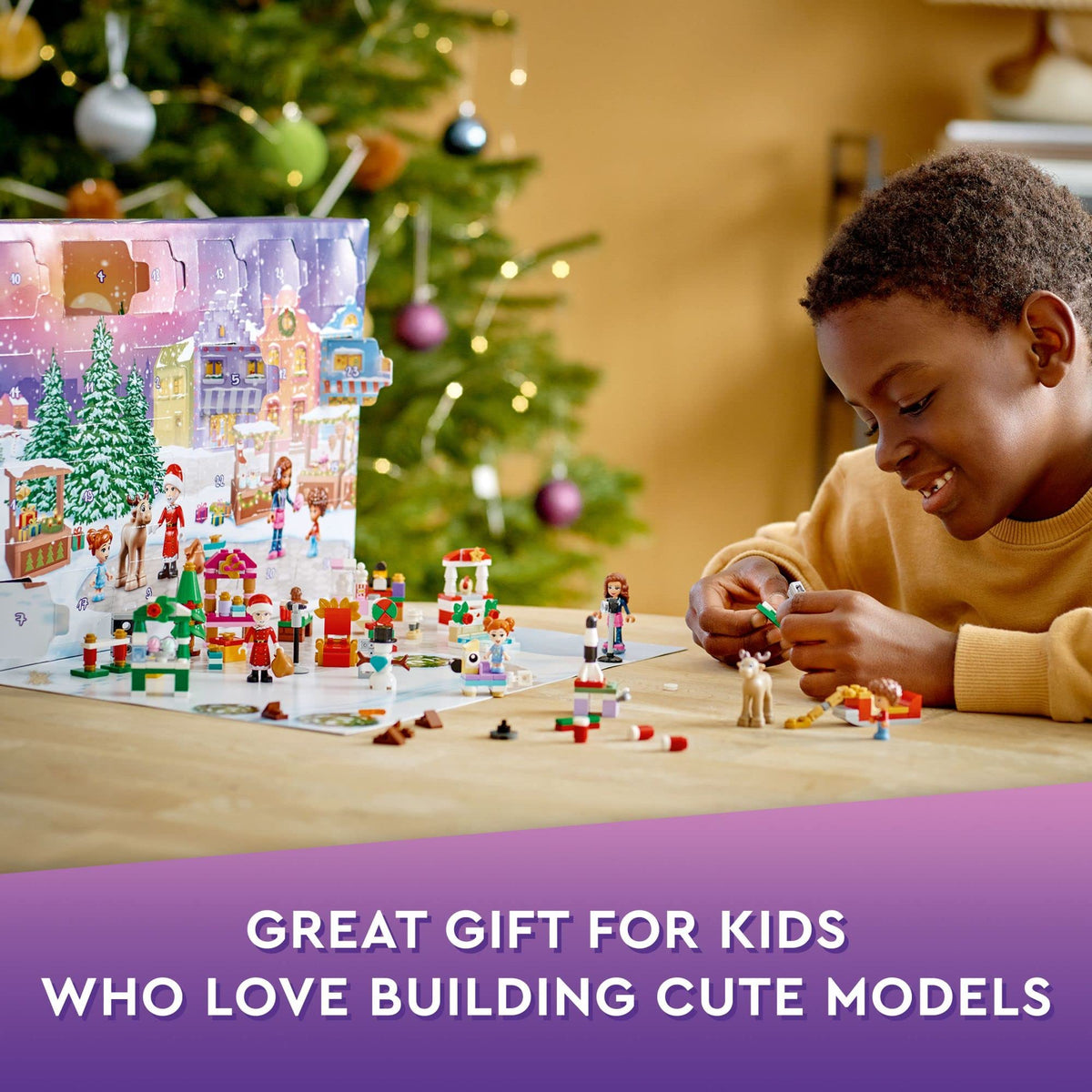 LEGO Friends Advent Calendar 41706 – 24 Gifts, Santa Sleigh & Market Fun (Ages 6+)