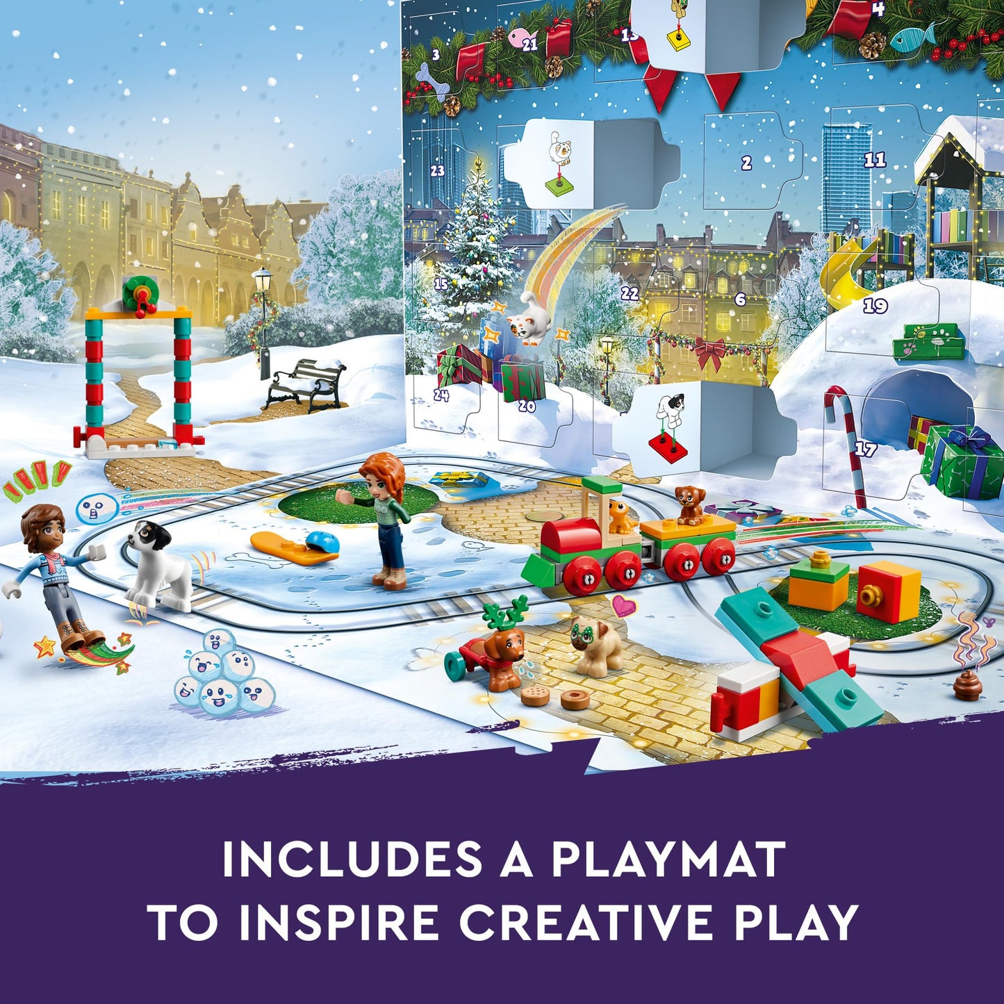 LEGO Friends Advent Calendar 41758 (2023) – 24 Daily Surprises, 2 Mini-Dolls & 8 Pets