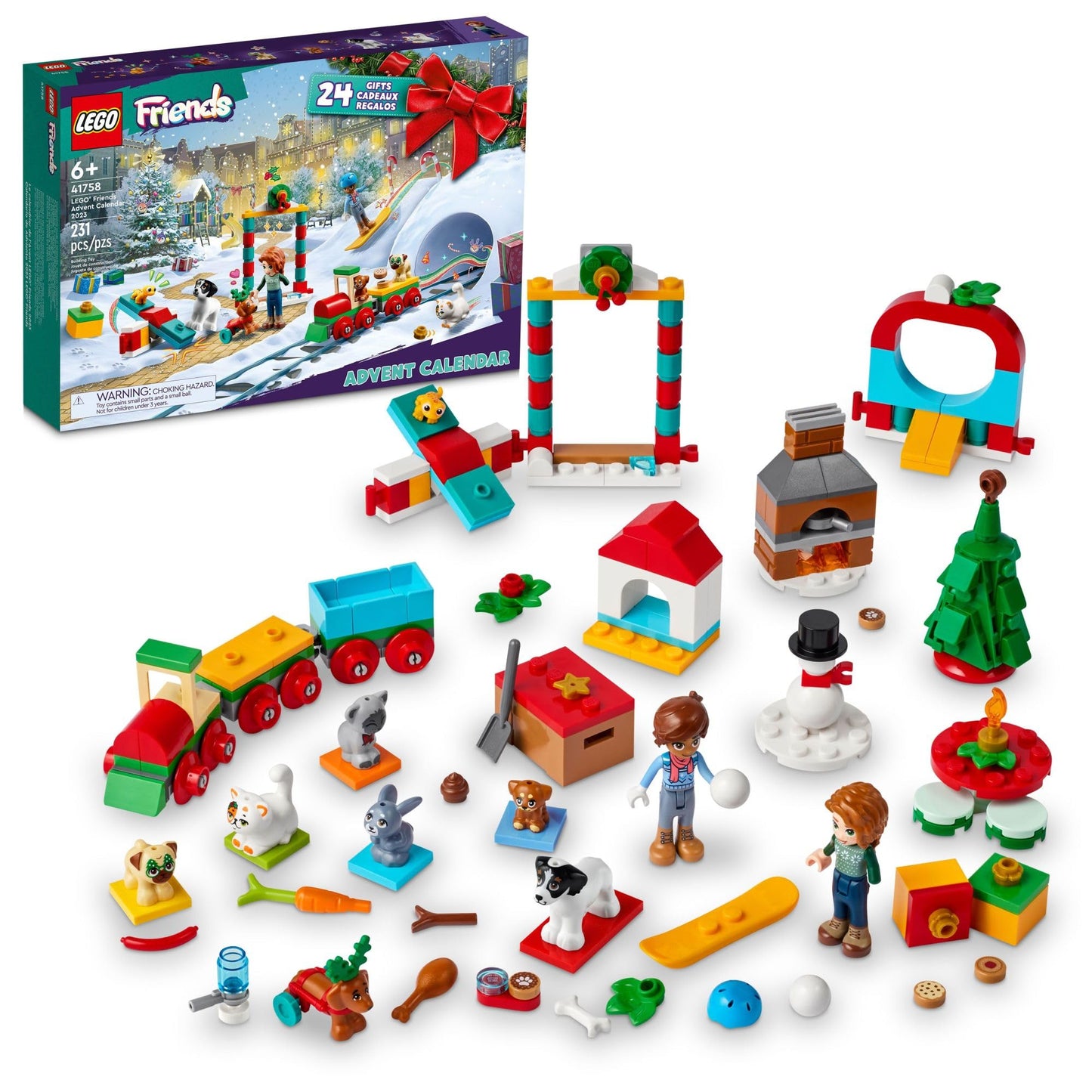 LEGO Friends Advent Calendar 41758 (2023) – 24 Daily Surprises, 2 Mini-Dolls & 8 Pets