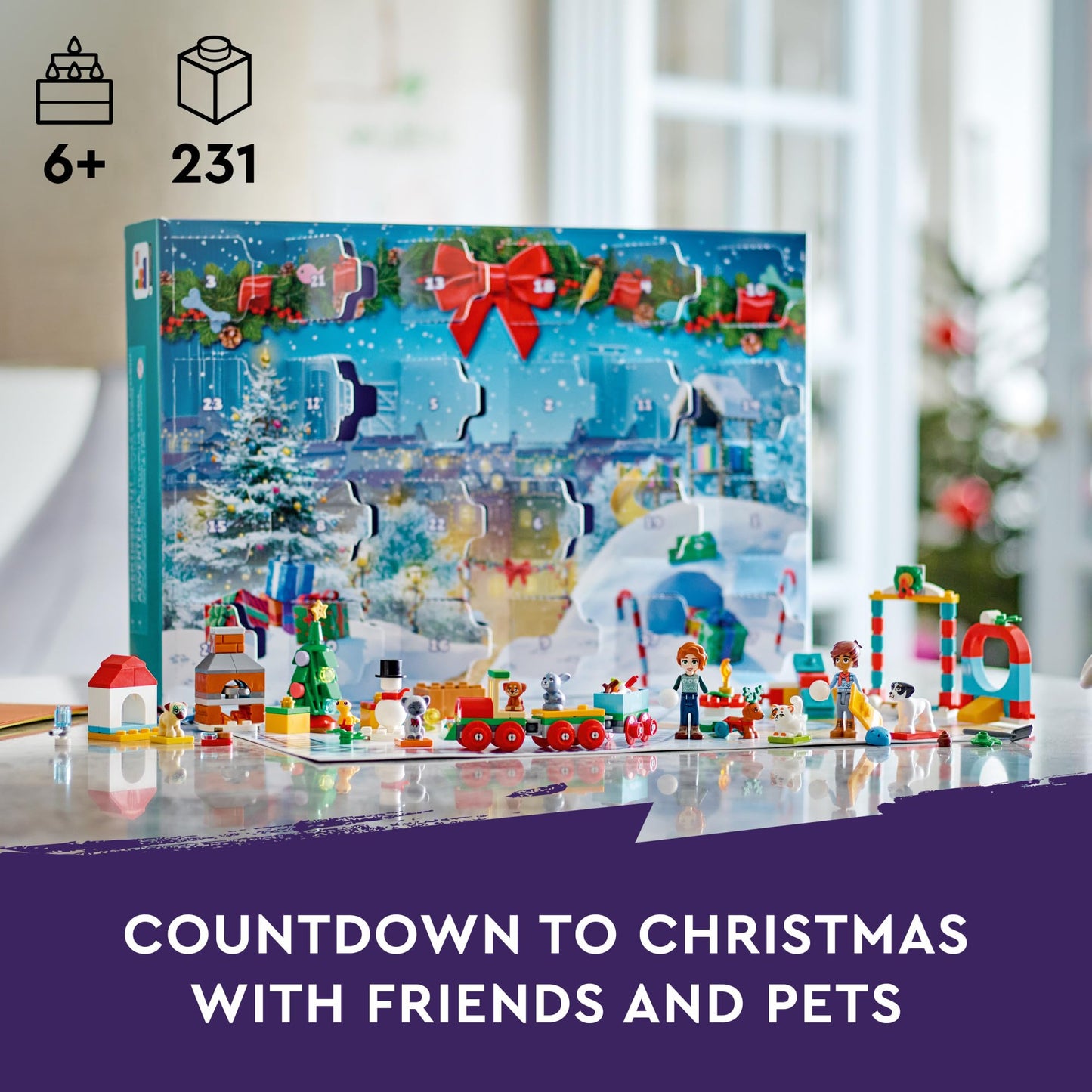 LEGO Friends Advent Calendar 41758 (2023) – 24 Daily Surprises, 2 Mini-Dolls & 8 Pets