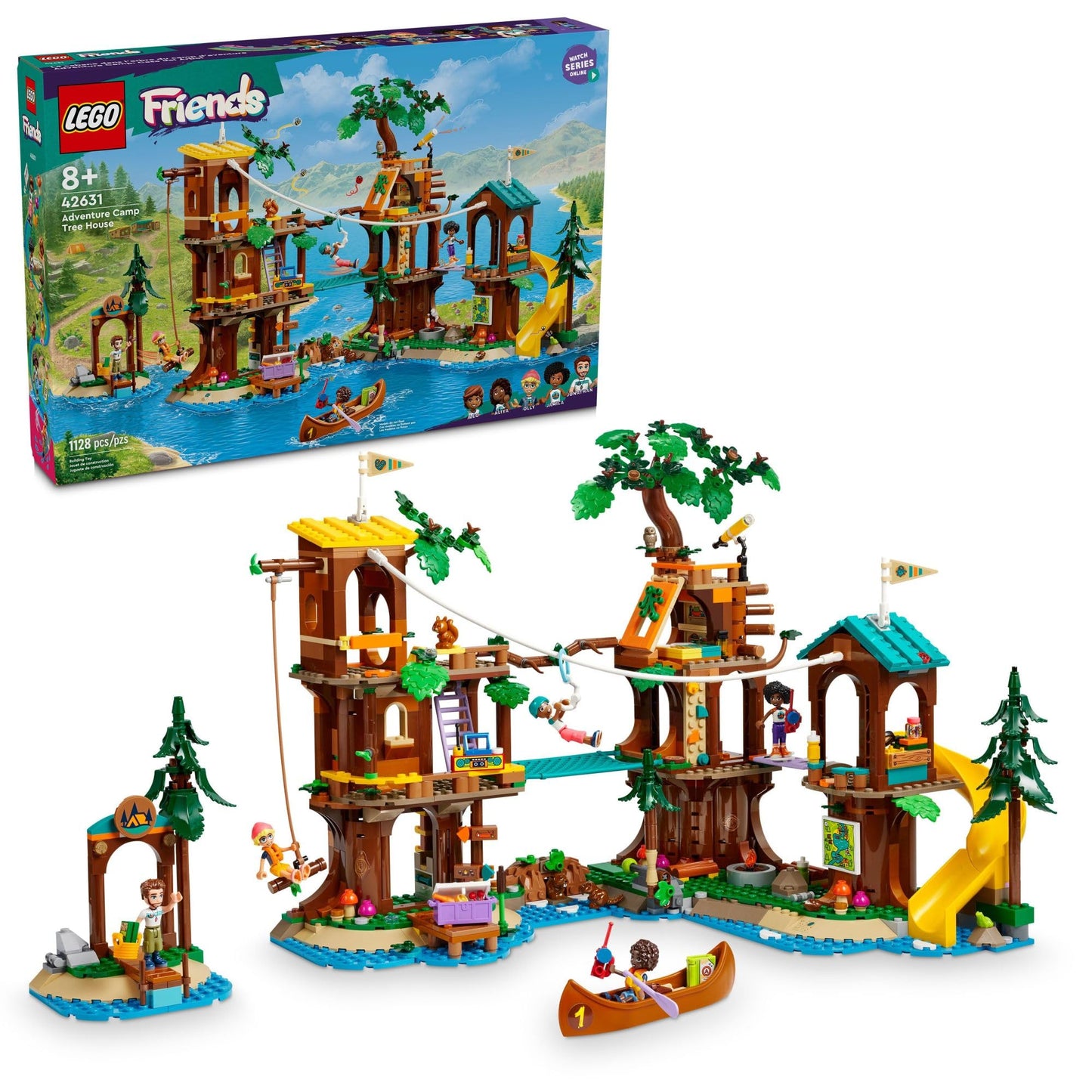 LEGO Friends Adventure Camp Tree House – 1,128-Piece Building Set for Ages 8+ (42631)
