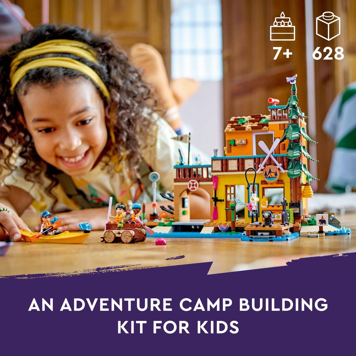 LEGO Friends Adventure Camp Water Sports Building Toy 42626 – 3 Mini Dolls, 628 Pieces, Ages 7+