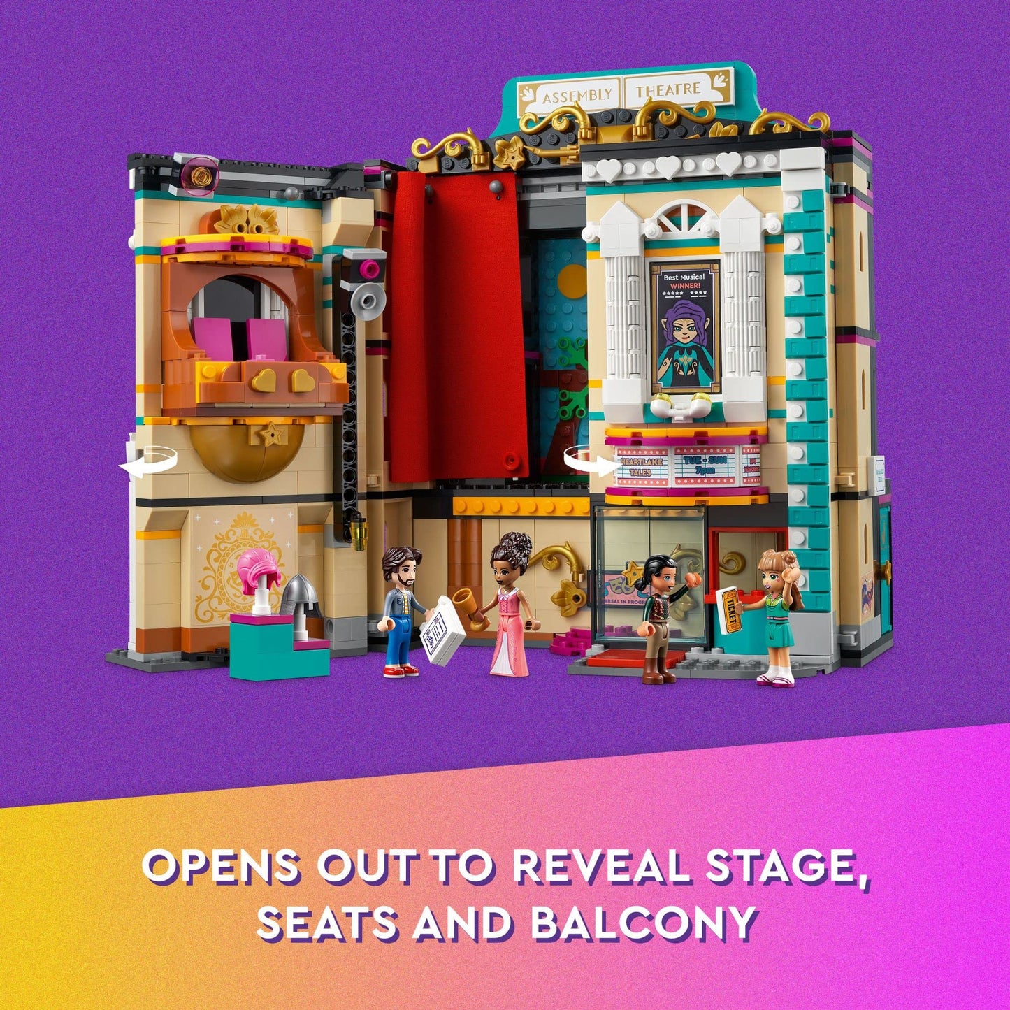 LEGO Friends Andrea's Theatre School Playset 41714 – Creative Drama Toy for Kids 8+