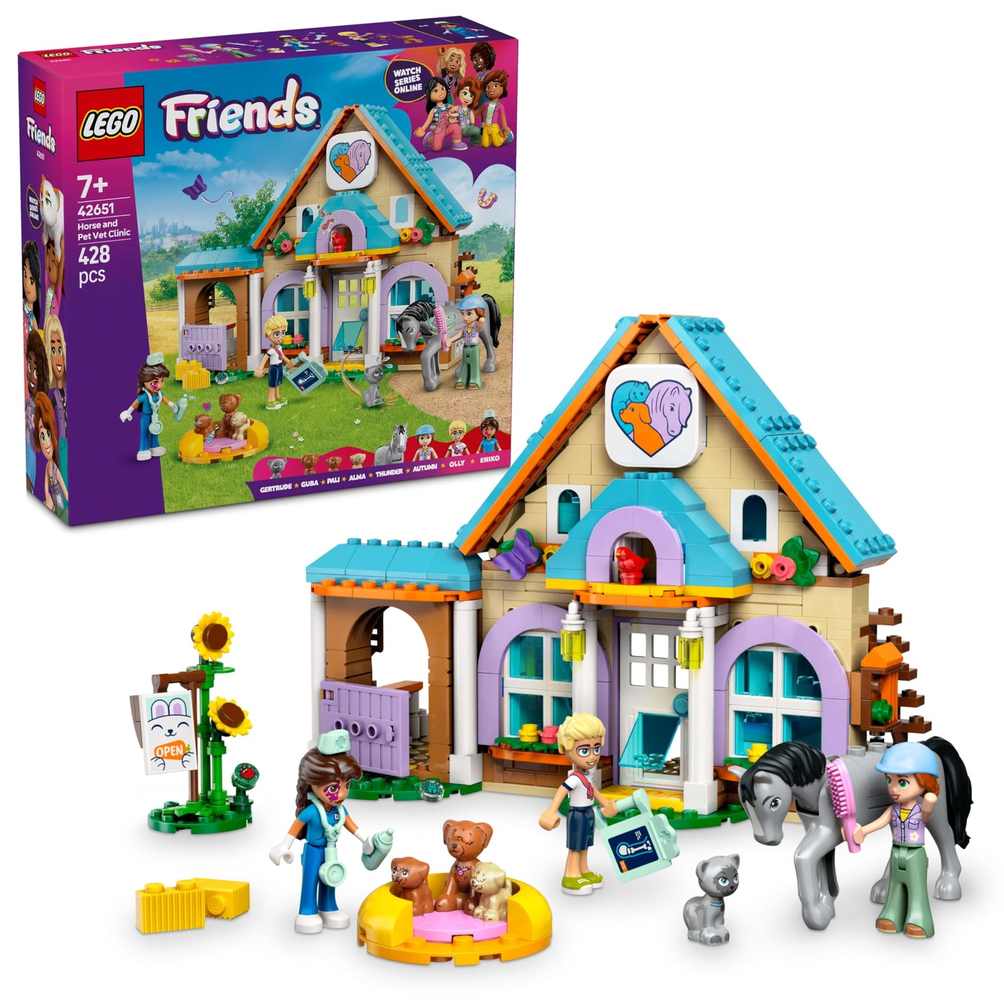 LEGO Friends Animal Hospital and Pets 42651 – Vet Clinic Playset for Kids 7+