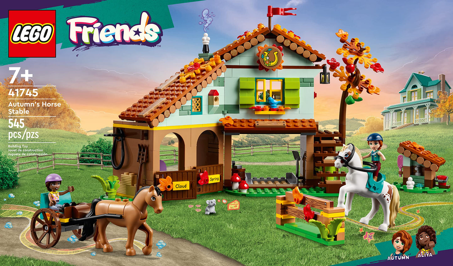 LEGO Friends Autumns Horse Stable 41745 – 545 Pieces, 2 Mini-Dolls, Carriage | Ages 7+