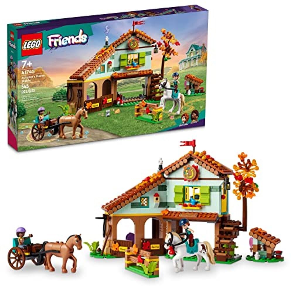 LEGO Friends Autumns Horse Stable 41745 – 545 Pieces, 2 Mini-Dolls, Carriage | Ages 7+