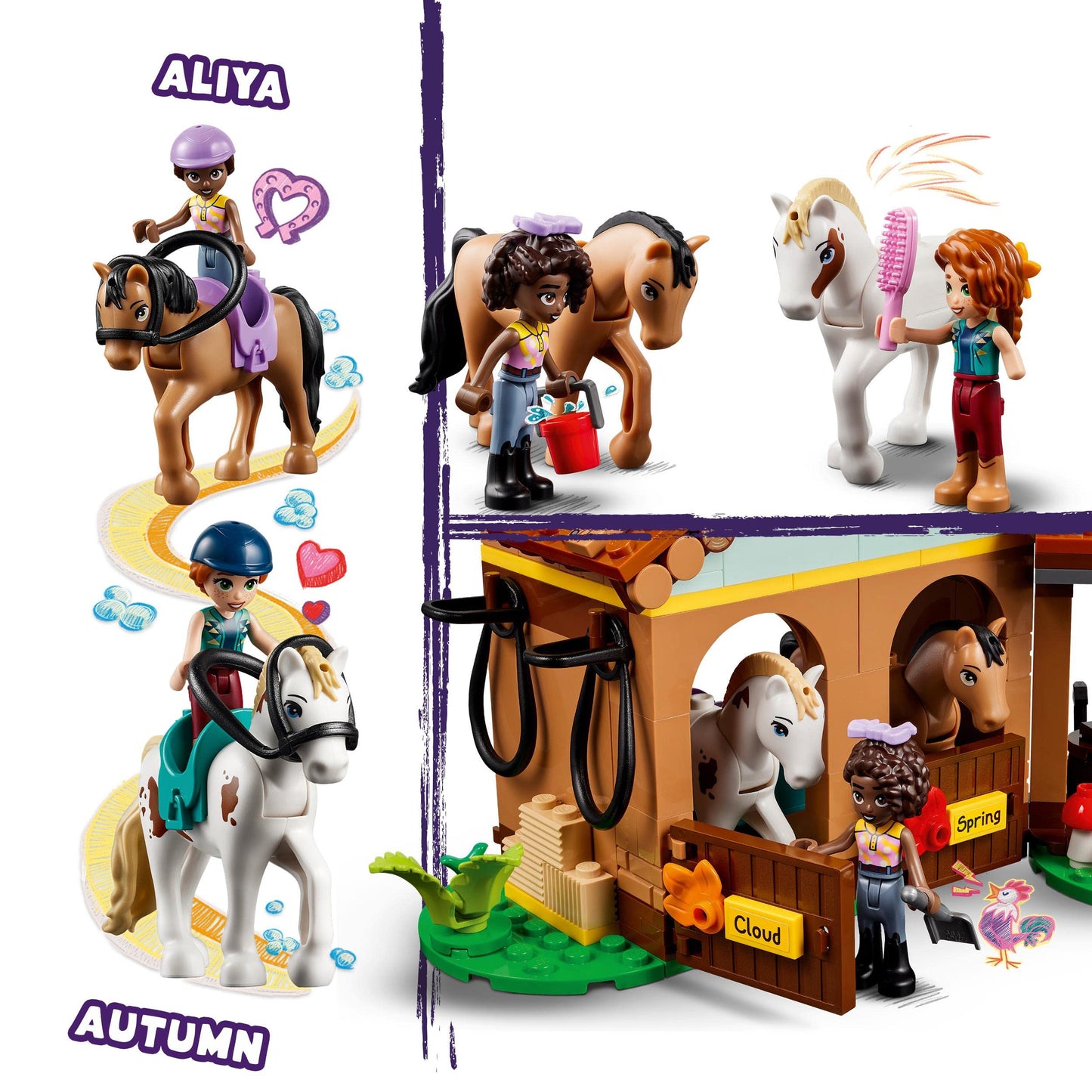 LEGO Friends Autumn's Horse Stable 41745 | 2 Mini-Dolls, 2 Horses, Carriage | Gift for Ages 7+