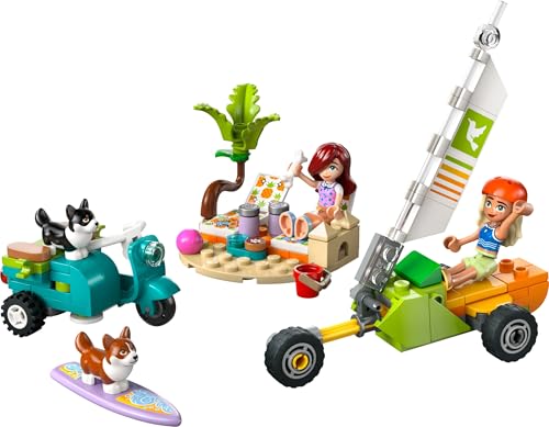 LEGO Friends Beach Adventure 42641 Building Set – 2 Mini-Dolls & 2 Corgi Dogs
