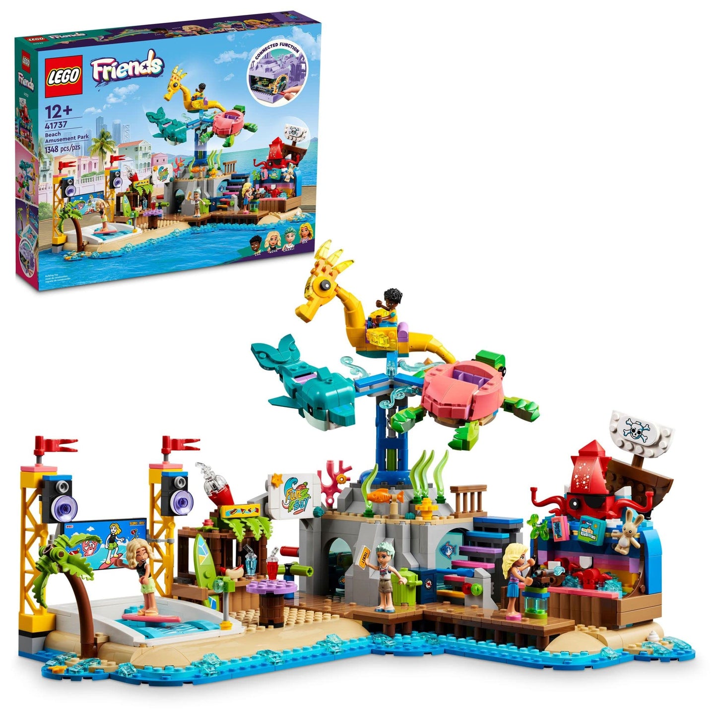LEGO Friends Beach Amusement Park 41737 – Advanced Build with Carousel, Wave Machine & Shooting Gallery (Ages 12+)