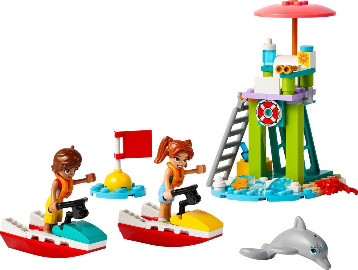 LEGO Friends Beach Water Scooter 42623 – Lifeguard LEGO Set with 2 Mini Dolls & Dolphin