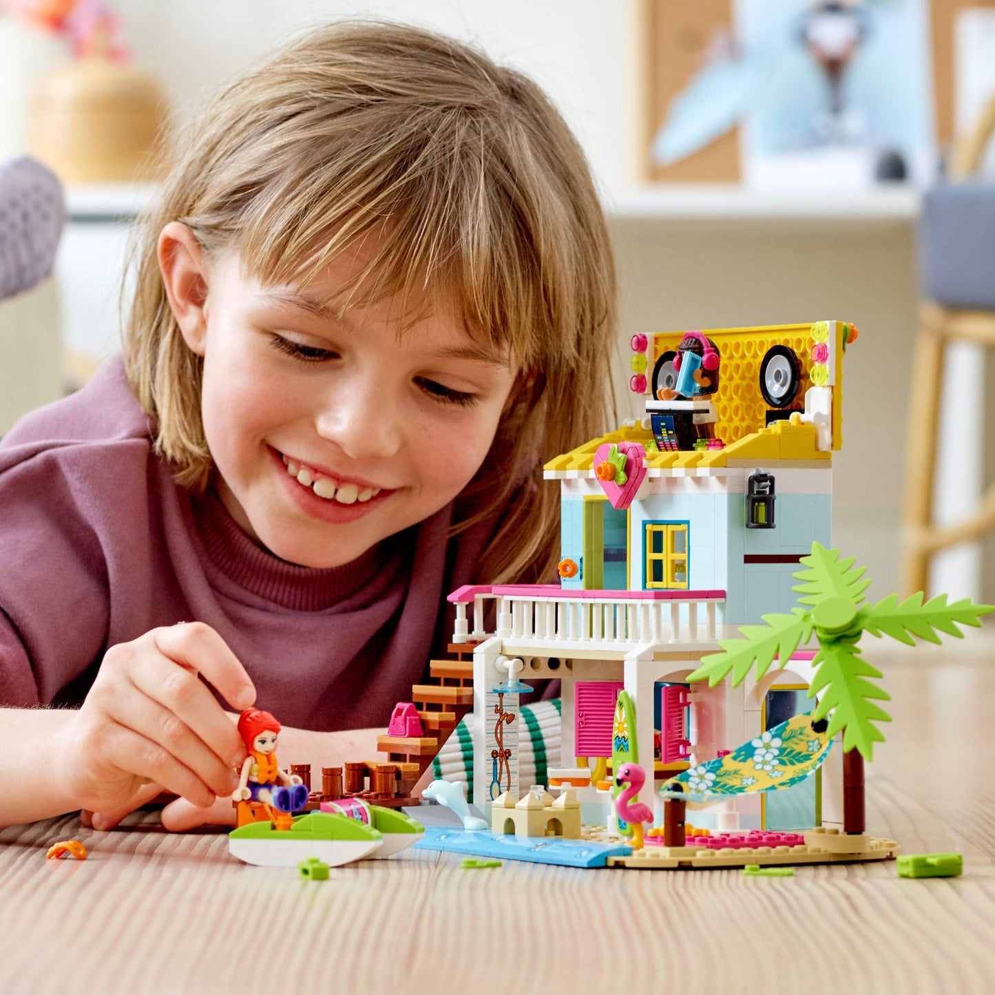 LEGO Friends Beach House 41428 – 444-Piece Beachfront Playset for Kids 6+