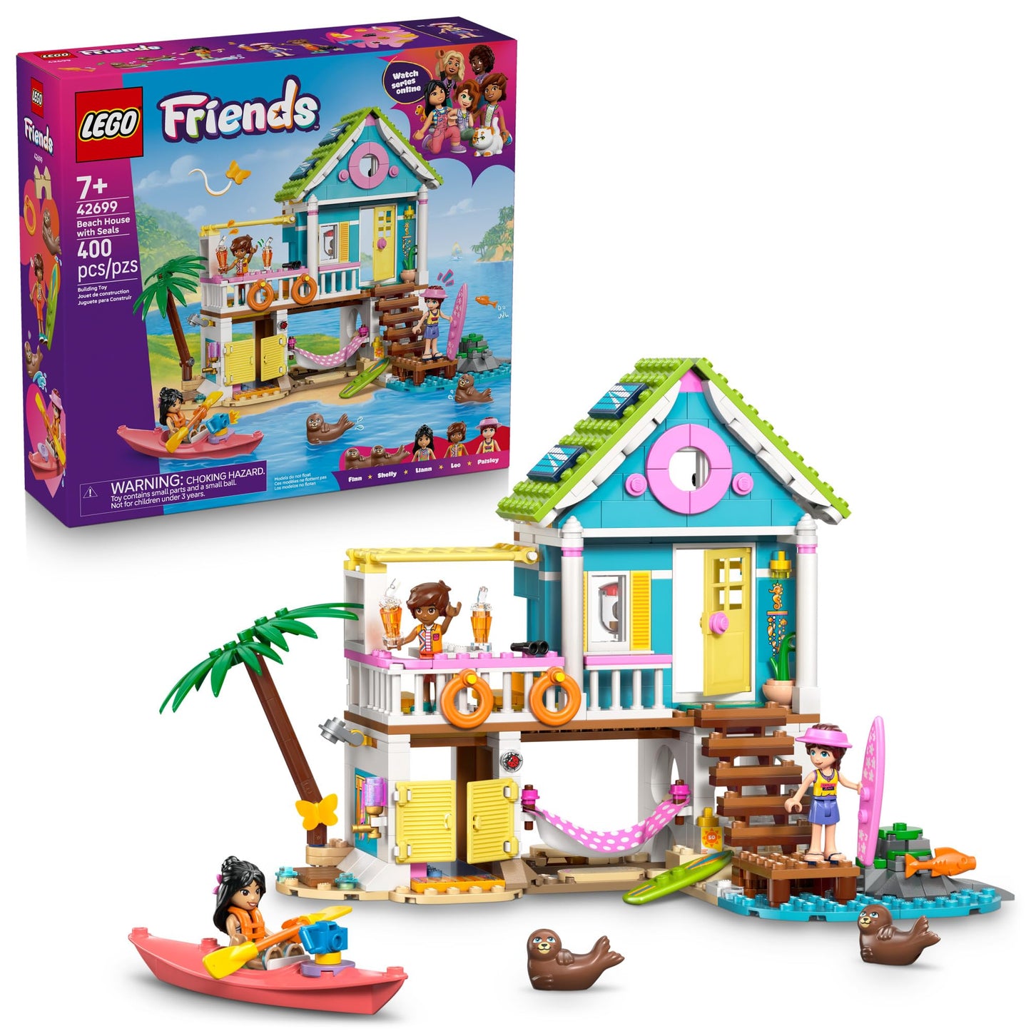 LEGO Friends Beach House with Seals (42699) – Pretend Play Toy for Kids 7+
