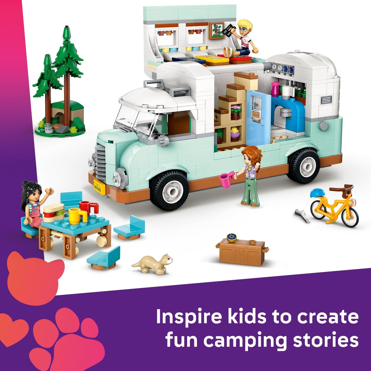 LEGO Friends Friendship Camper Van Adventure 42663 – 778-Piece Camping Set