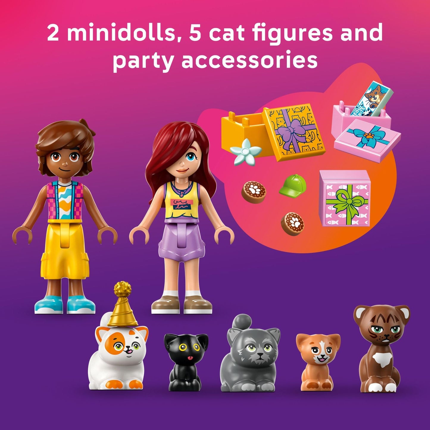 LEGO Friends Cat Birthday Party & Tree House (42666) – Creative Building Toy for Kids 9+ | Pretend Play
