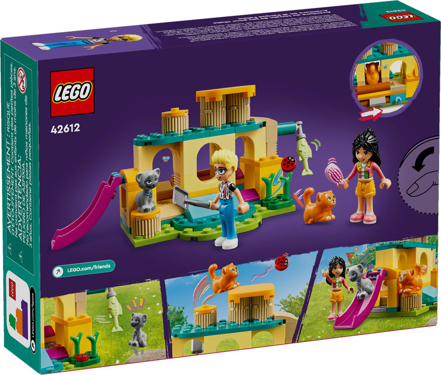 LEGO Friends Cat Playground Adventure 42612 | Buildable Cat Toy with Liann & Olly