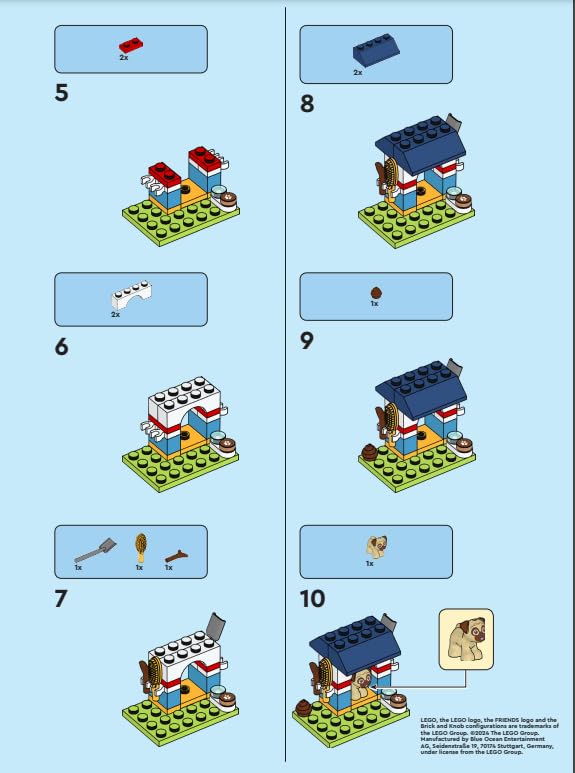 LEGO Friends Pug with Doghouse Micro Set (24 pcs) – Bakery-Inspired, Compact Build