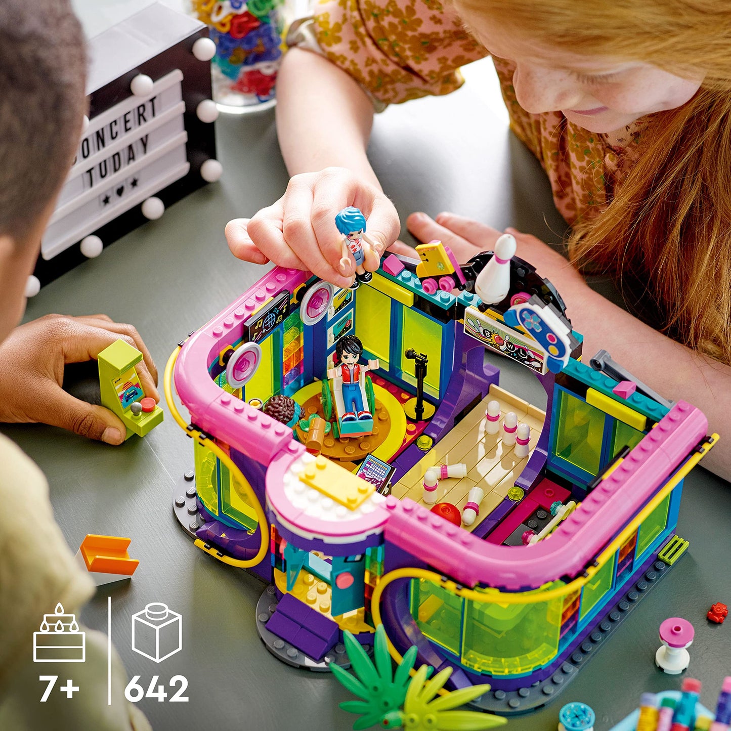 LEGO Friends Roller Disco Arcade Set 41708 – 3-in-1 Roller Disco, Bowling Alley & Arcade Game with Andrea Mini-Doll