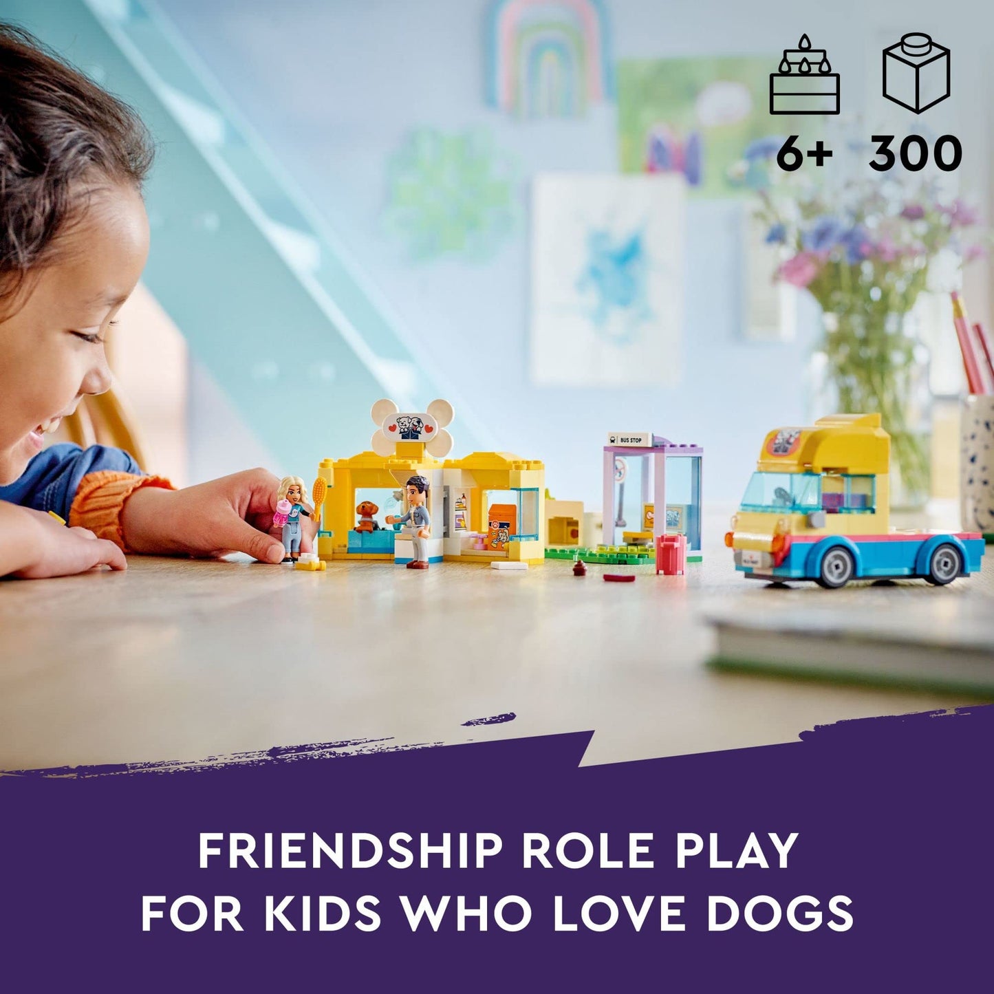LEGO Friends Dog Rescue Van 41741 – Mobile Rescue Center Playset with Nova & Dr. Marlon