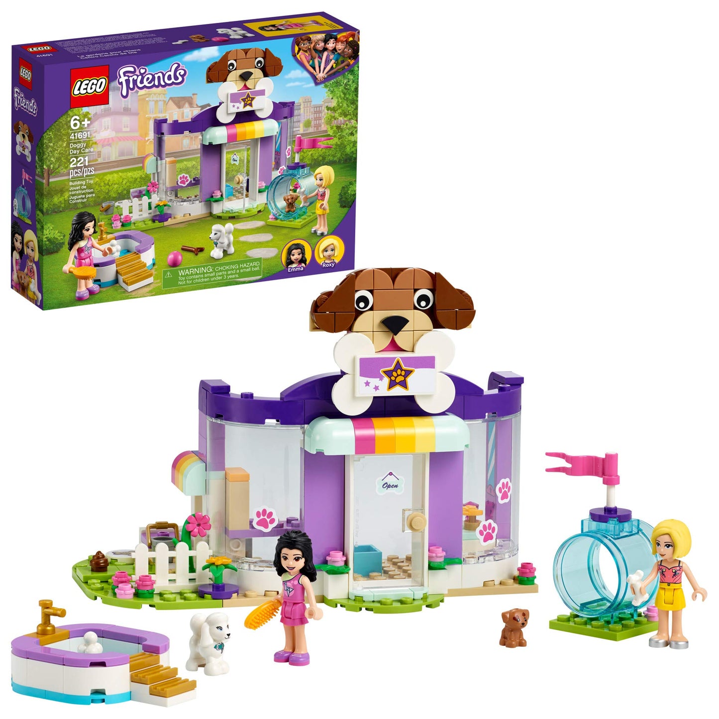 LEGO Friends Doggy Day Care 41691 – 221-Piece Kit with 2 Mini-Dolls & 2 Dogs