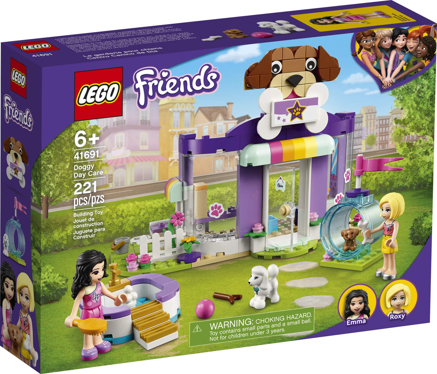 LEGO Friends Doggy Day Care 41691 – 221-Piece Kit with 2 Mini-Dolls & 2 Dogs