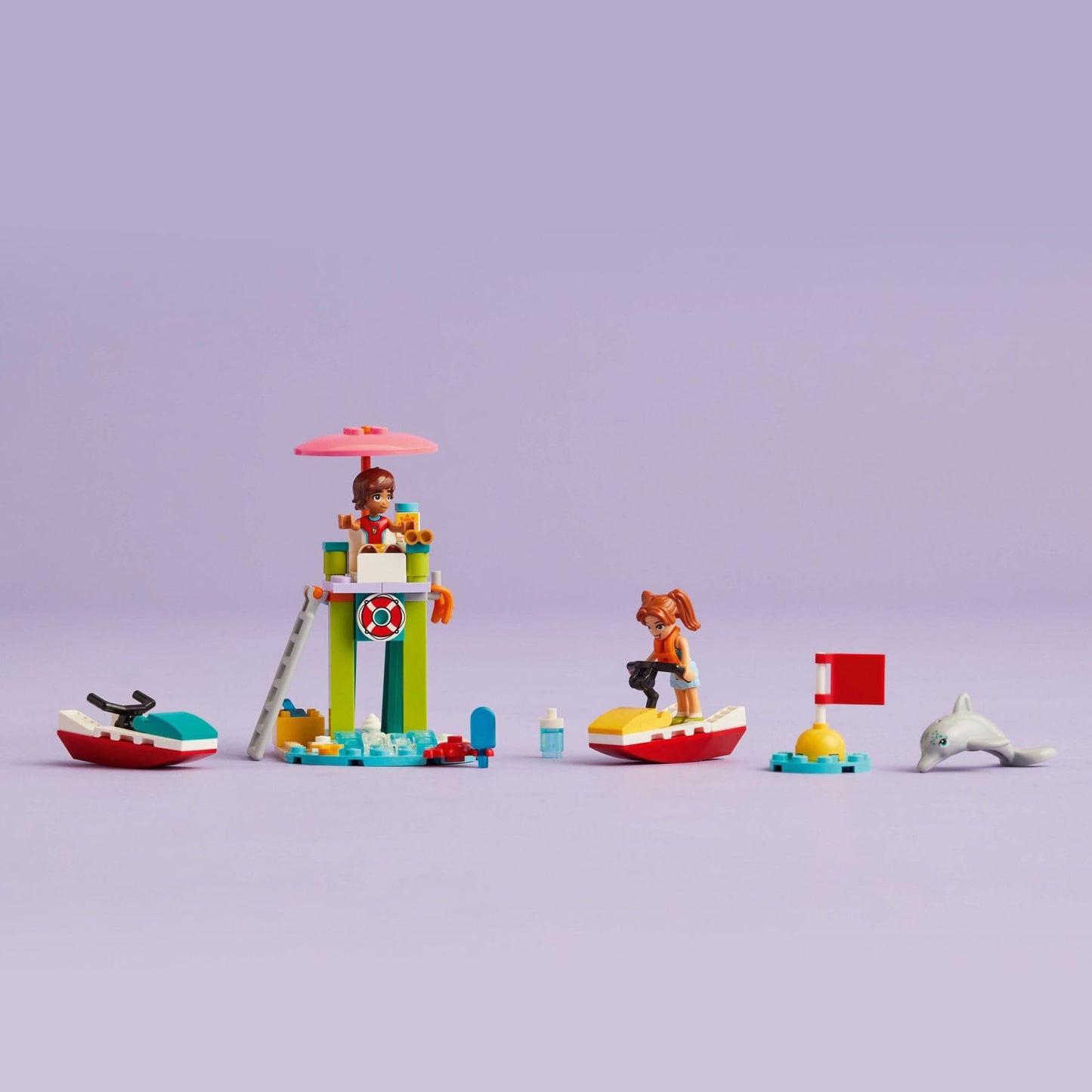 LEGO Friends Beach Water Scooter 42623 – Lifeguard LEGO Set with 2 Mini Dolls & Dolphin