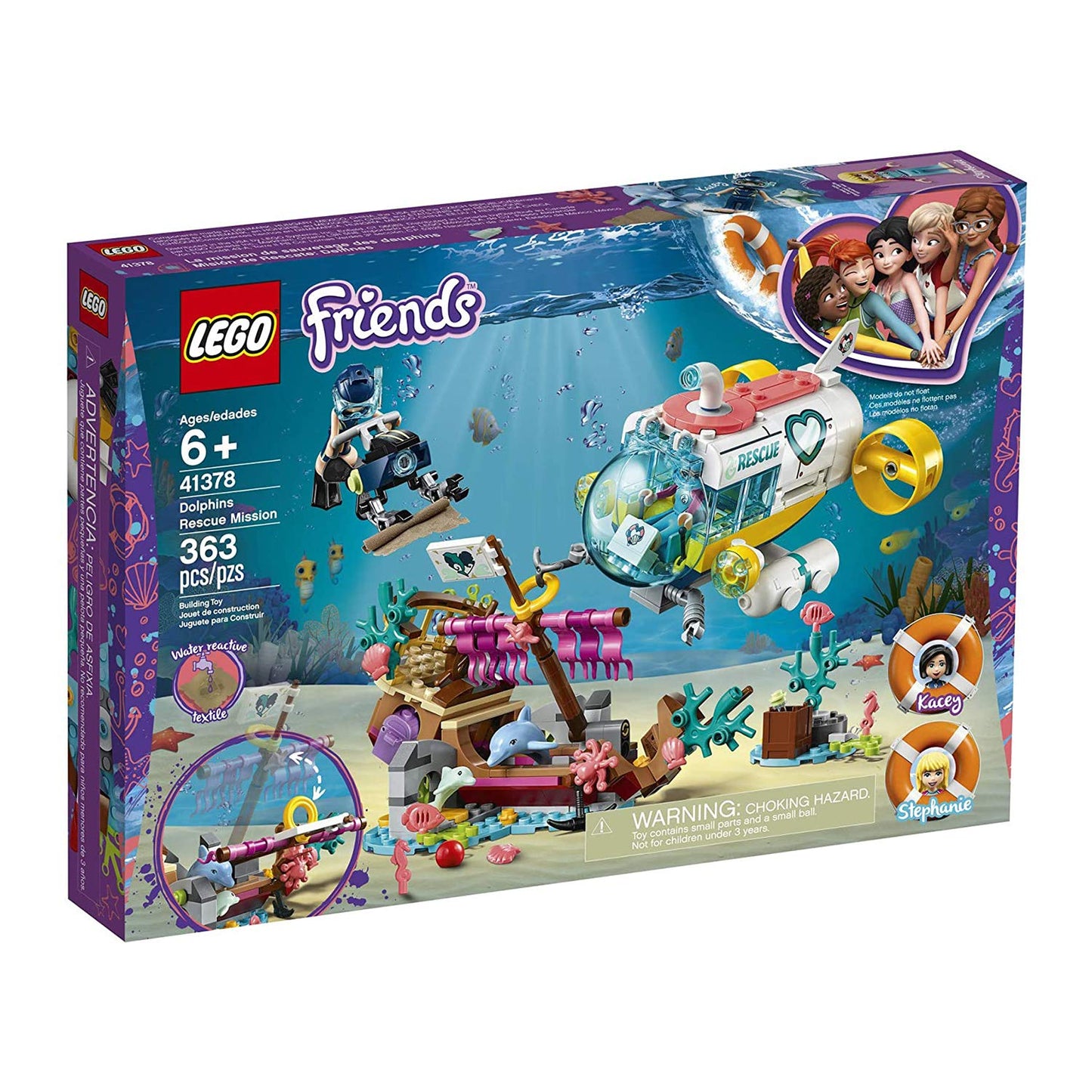 LEGO Friends Dolphins Rescue Mission 41378 - Submarine Playset with Kacey & Stephanie