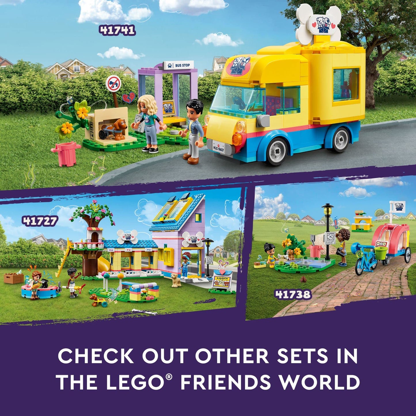 LEGO Friends Dog Rescue Van 41741 – Mobile Rescue Center Playset with Nova & Dr. Marlon