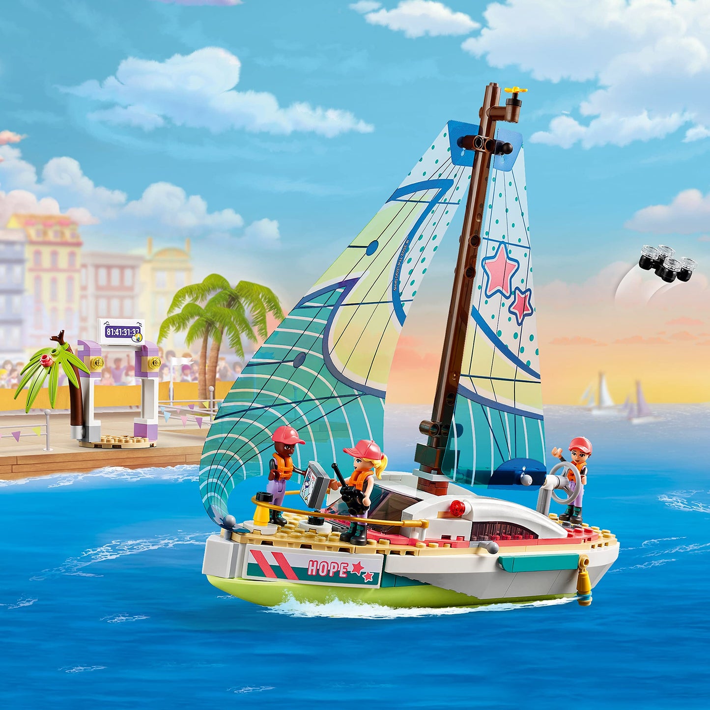LEGO Friends Stephanie's Sailing Adventure 41716 – Sailboat Set with Island & Drone (Age 7+)