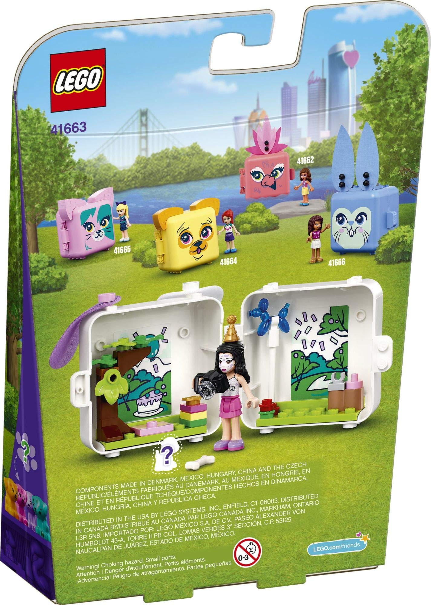LEGO Friends Emma's Dalmatian Cube 41663 – Portable Puppy Playset with Emma Mini-Doll