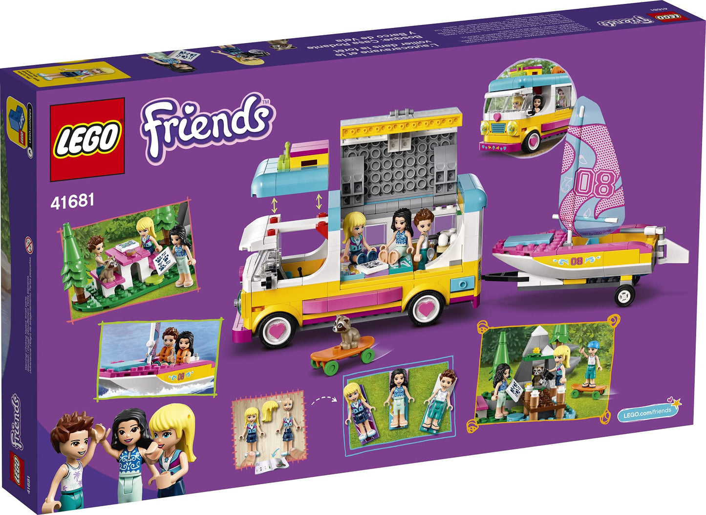 LEGO Friends Forest Camper Van & Sailboat 41681 – 487 Pieces | Outdoor Adventure Playset