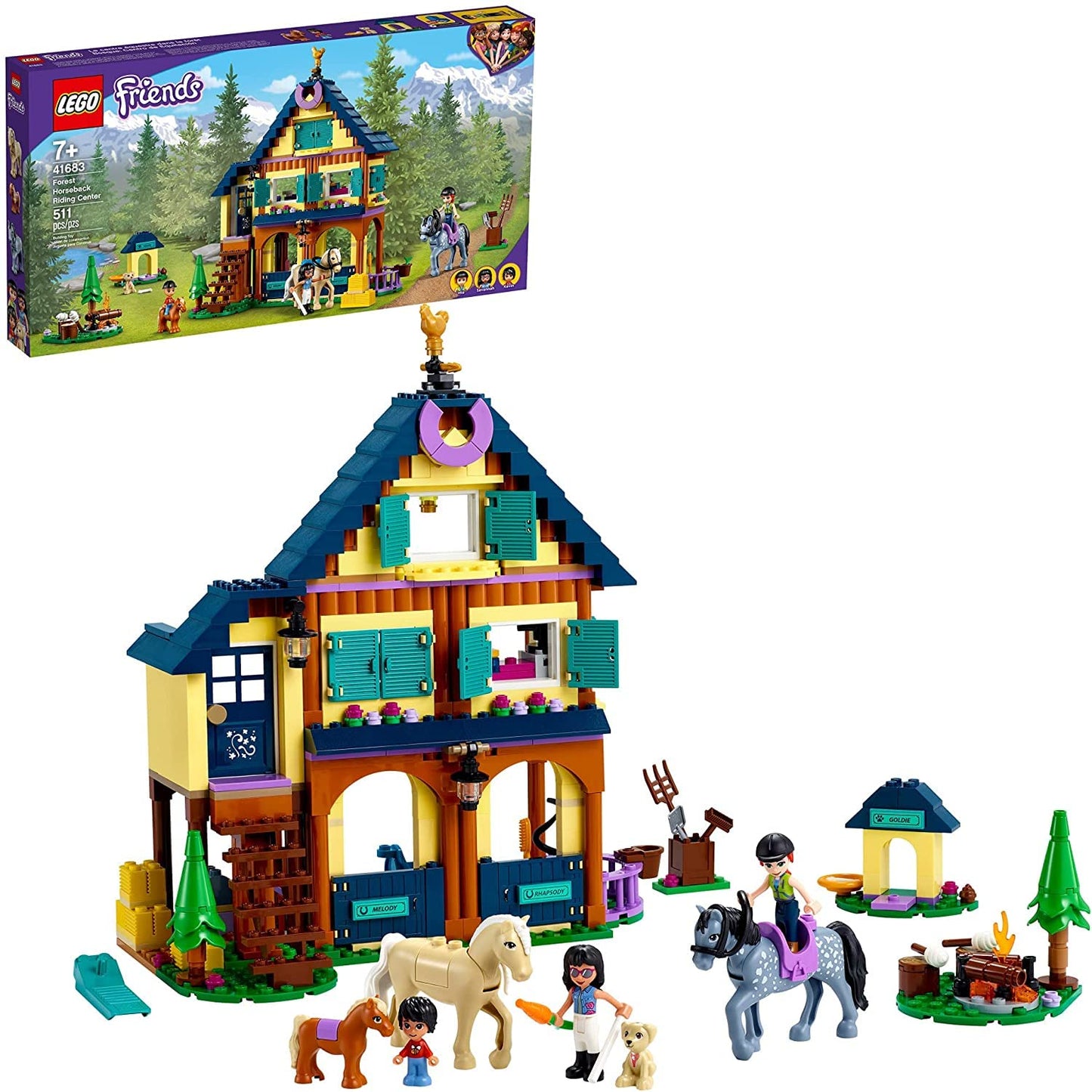 LEGO Friends Forest Horseback Riding Center 41683 – 511-Piece Building Kit (New 2021)