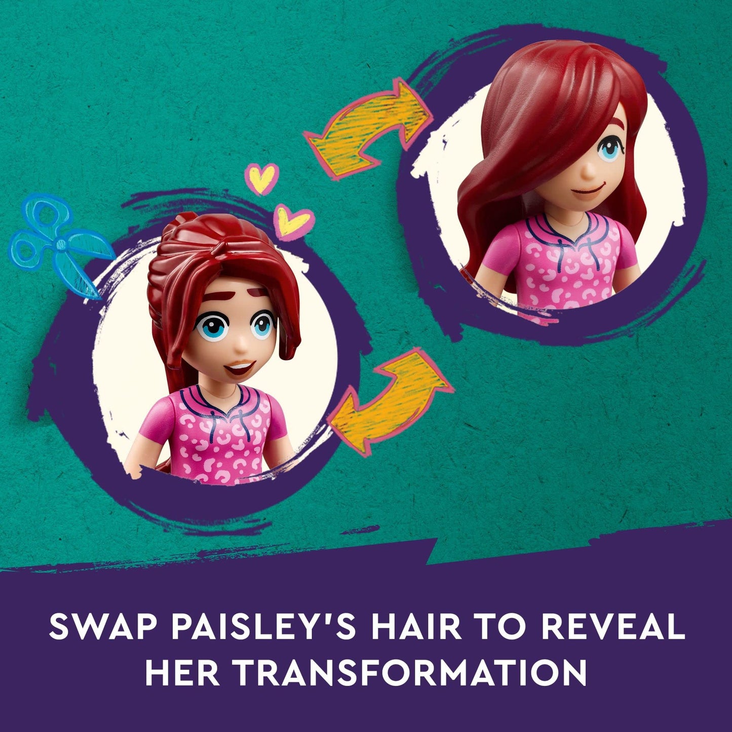 LEGO Friends Hair Salon 41743 - Creative Hairdressing Set with Paisley & Olly