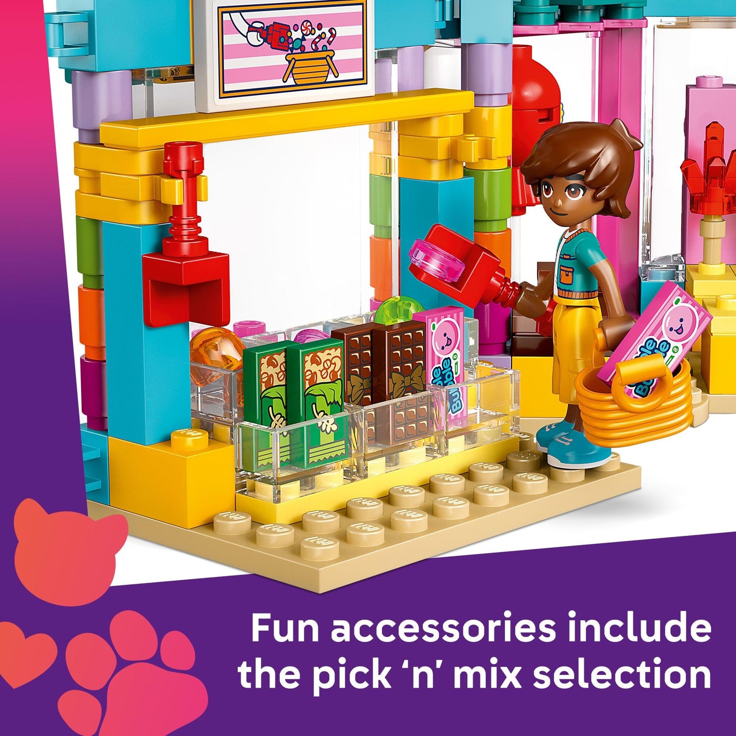 LEGO Friends Heartlake City Candy Store 42649 – 376 Pieces, 2 Minidolls & Cat Figure