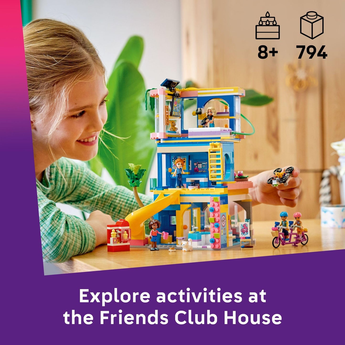 LEGO Friends Heartlake City Club House 42689 – 794-Piece Building Toy with 5 Minidolls & Pets