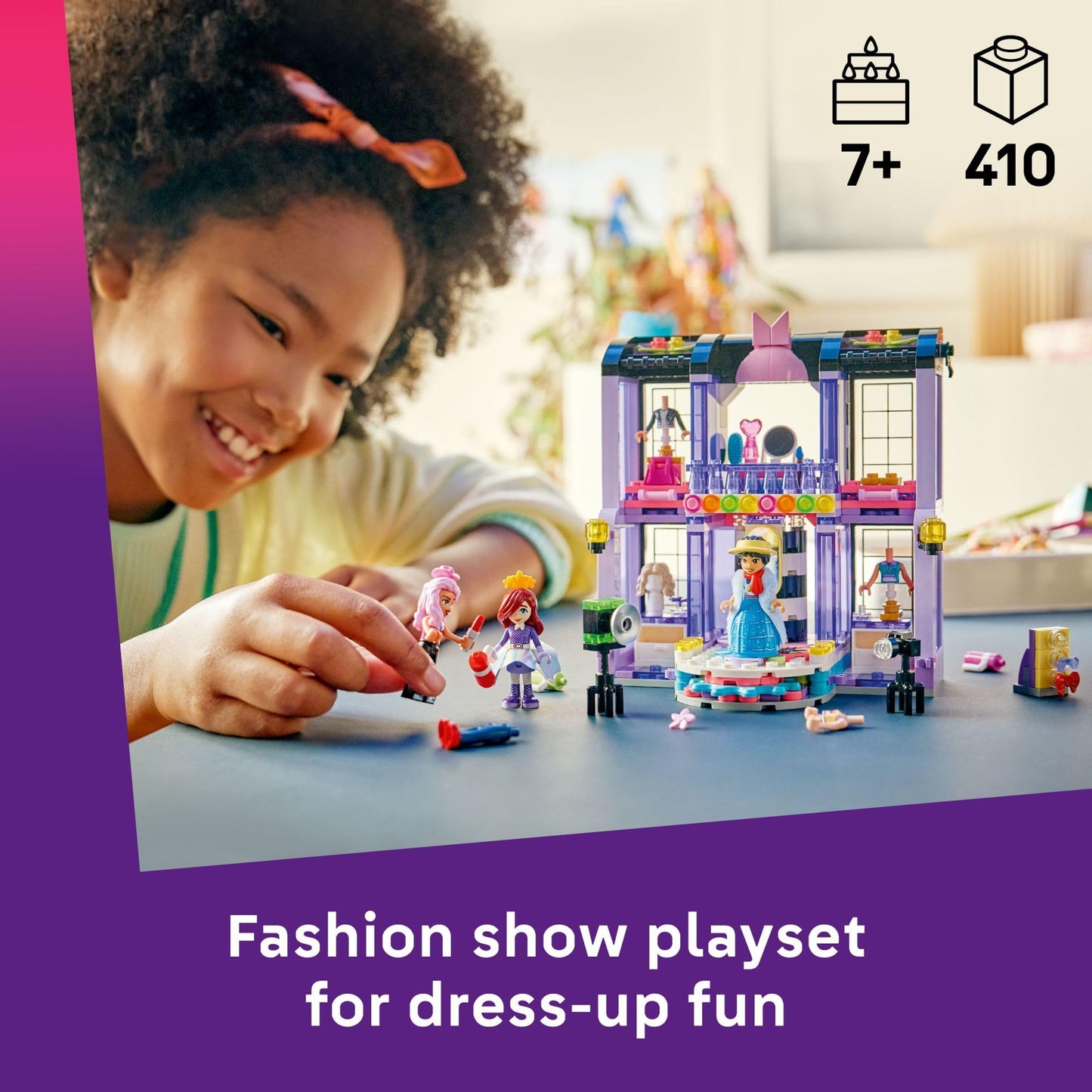 LEGO Friends Heartlake City Fashion Show 42685 – Creative Dress-Up Set with Paisley, Liann & Nova