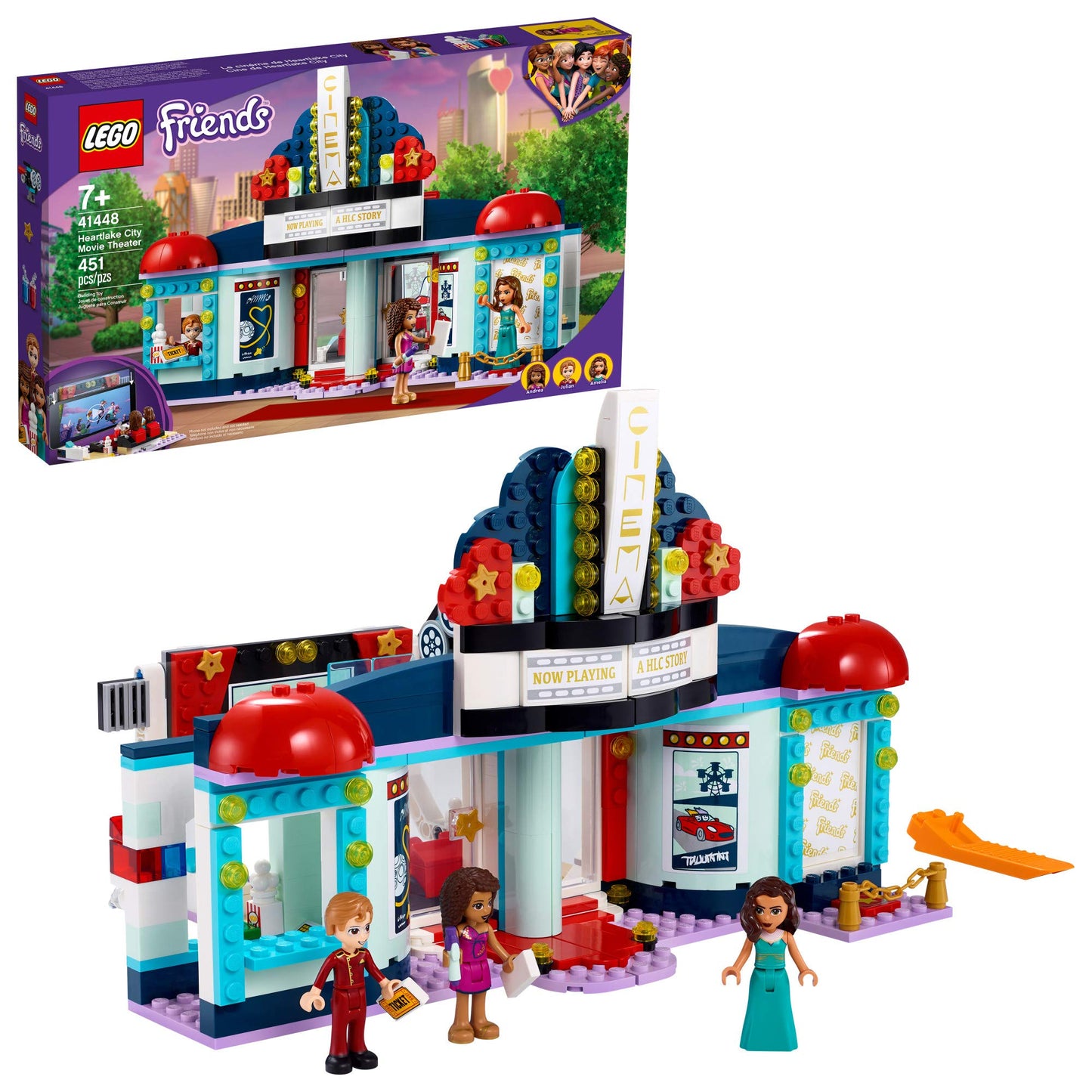 LEGO Friends Heartlake City Movie Theater 41448 – 451-Piece Playset for Creative Movie Nights